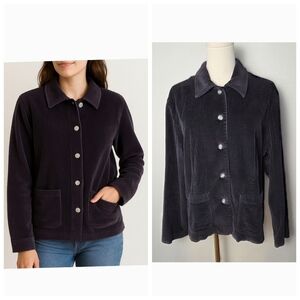 Vintage Talbots Petites Corduroy Button Front Shirt Jacket